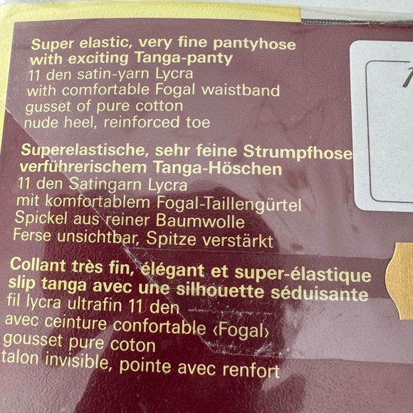 NWT Fogal Estoril 106 Super Elastic Luxury Hosiery Medium Gris / Switzerland - Picture 5 of 6